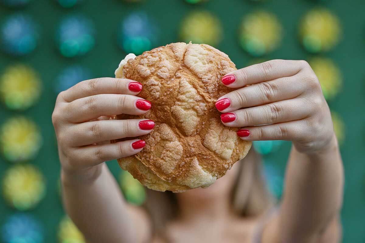 Melonpan eaten in Japan