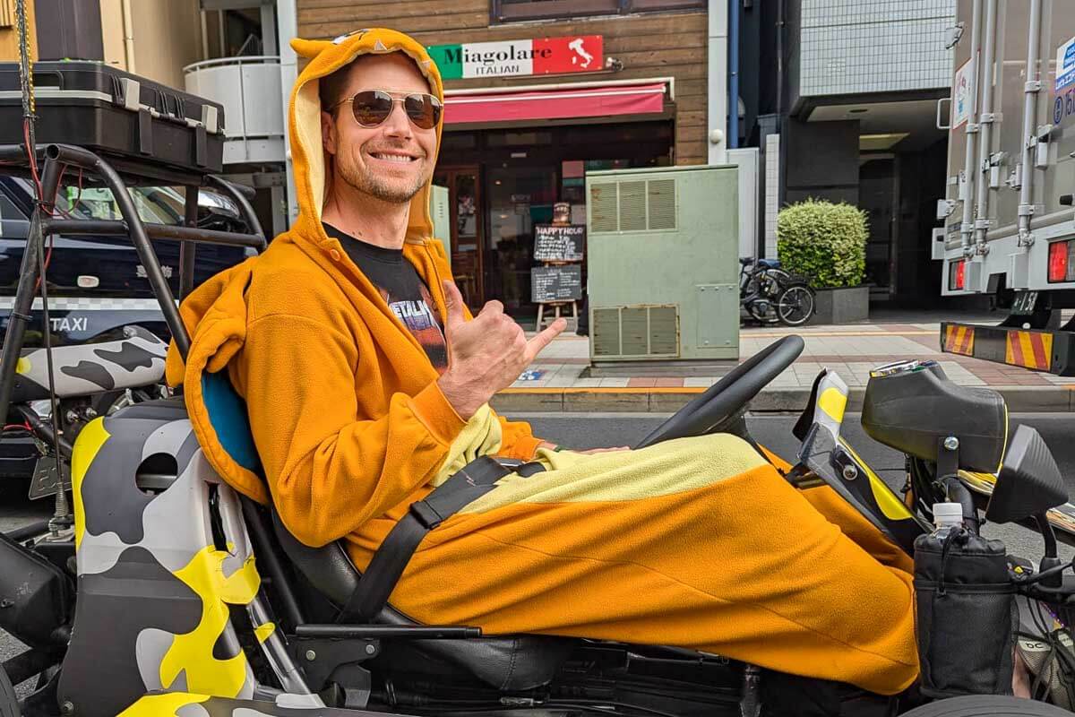 People on a go kart tour in Tokyo Japan (2)