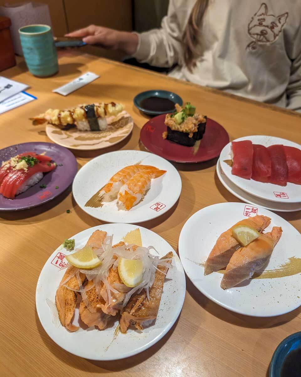 Sushi eaten in Japan