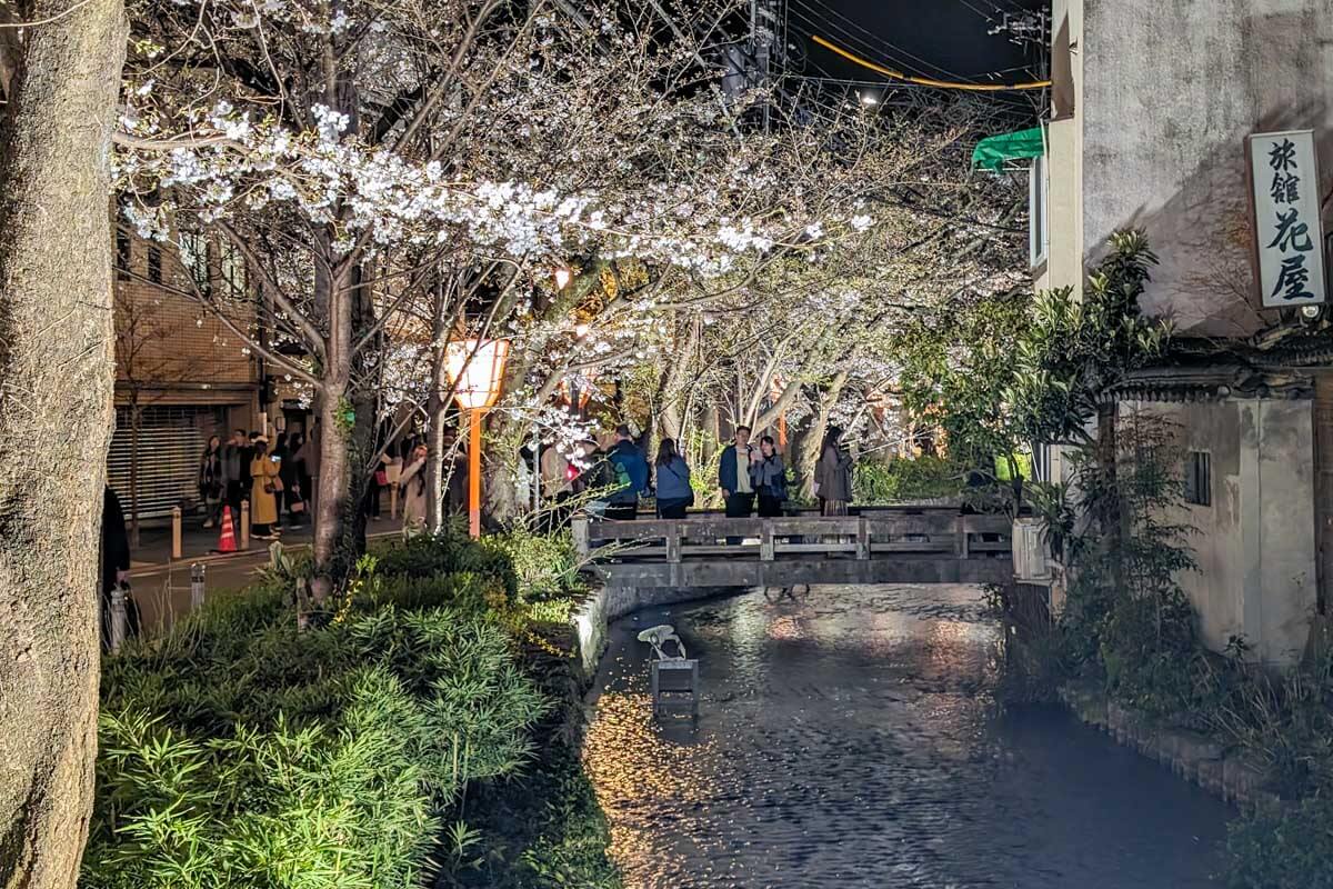 Takase River in Kyoto, Japan, at night Gion district (1)