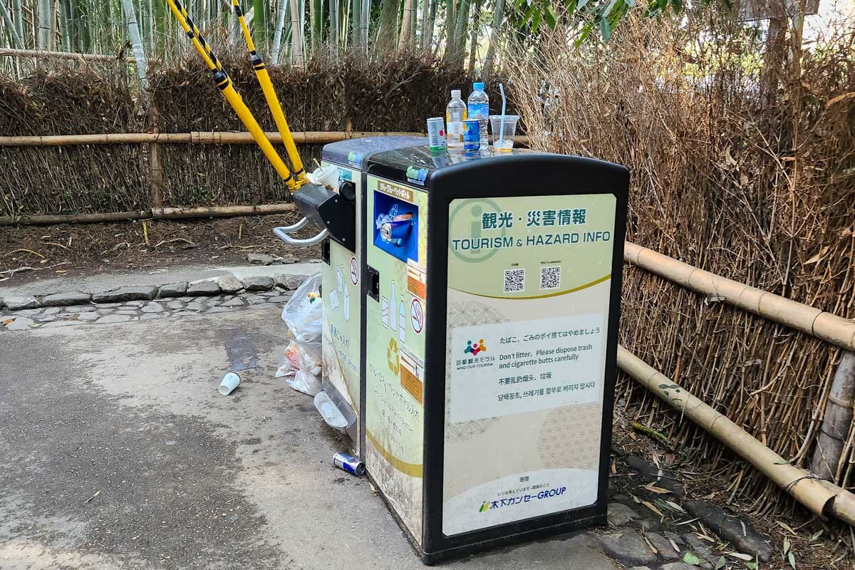 Trash garbage bin in Japan