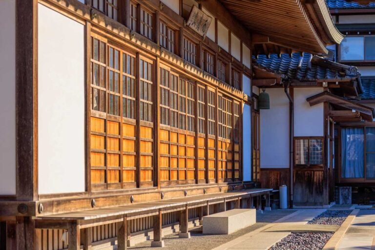 A ryokan seen in Nara Japan Morning