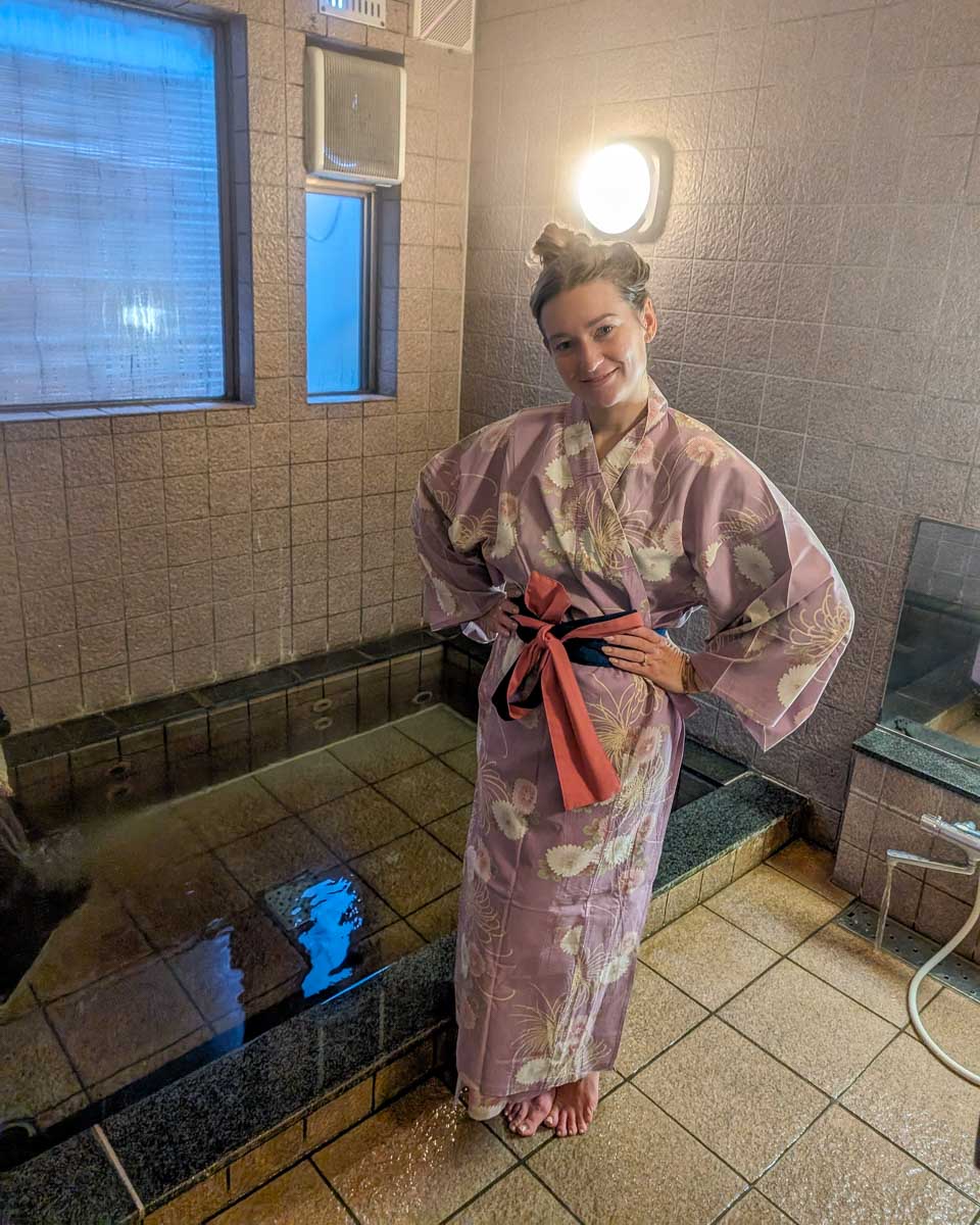 Bailey-in-a-kimono-at-an-Onsen in Osaka-Japan