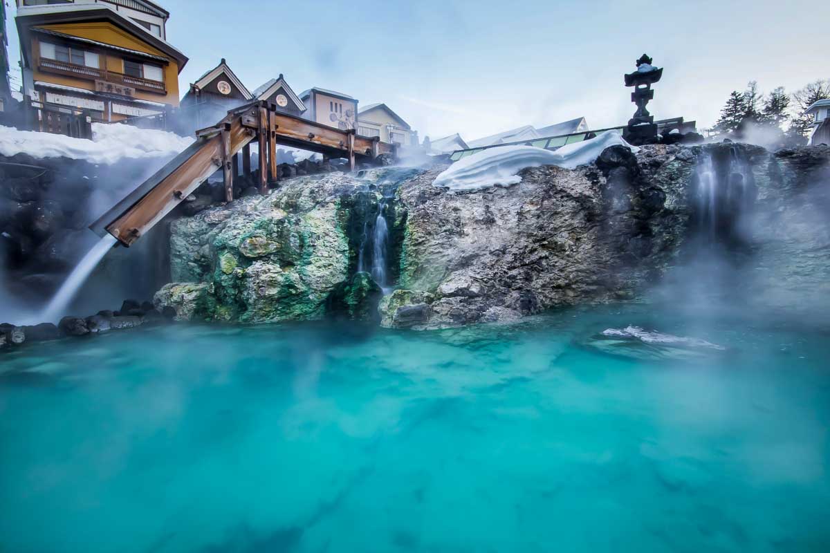 Kusatsu Onsen at Gunma , Japan winter
