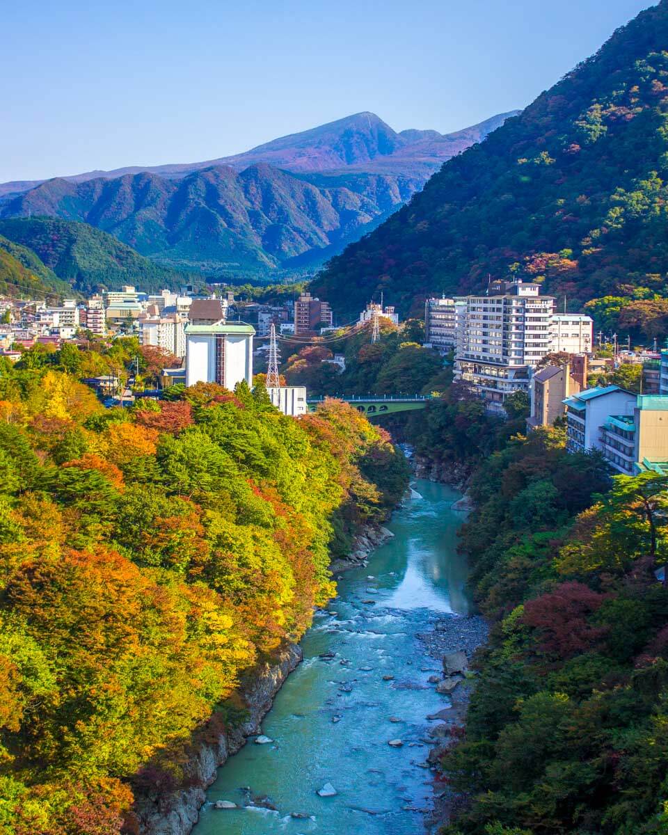 The view of kinugawa onsen village in Nikko Japan (1)