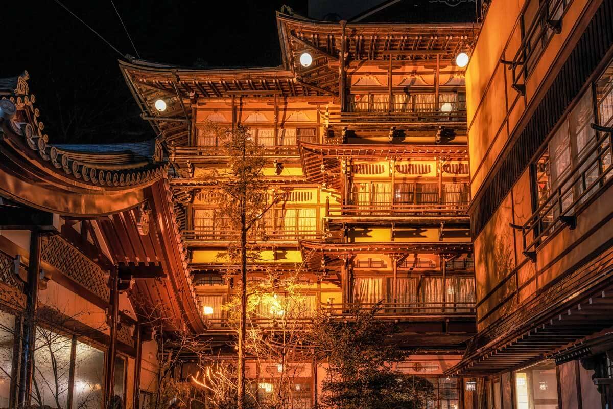 The village of Shibu Onsen near Downtown Yamanouchi in Nagano Japan