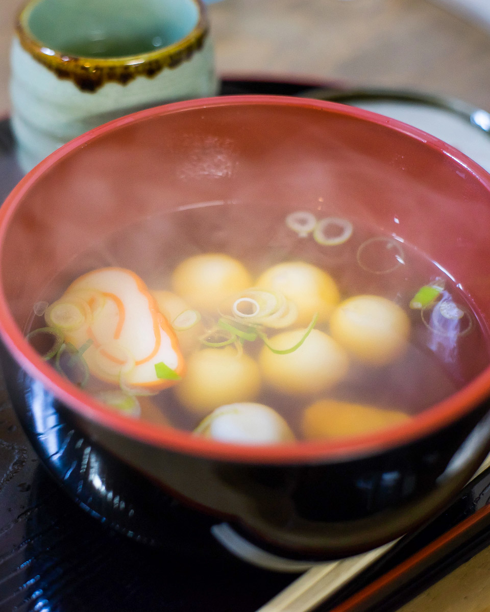 Dango soup made in Beppu Japan