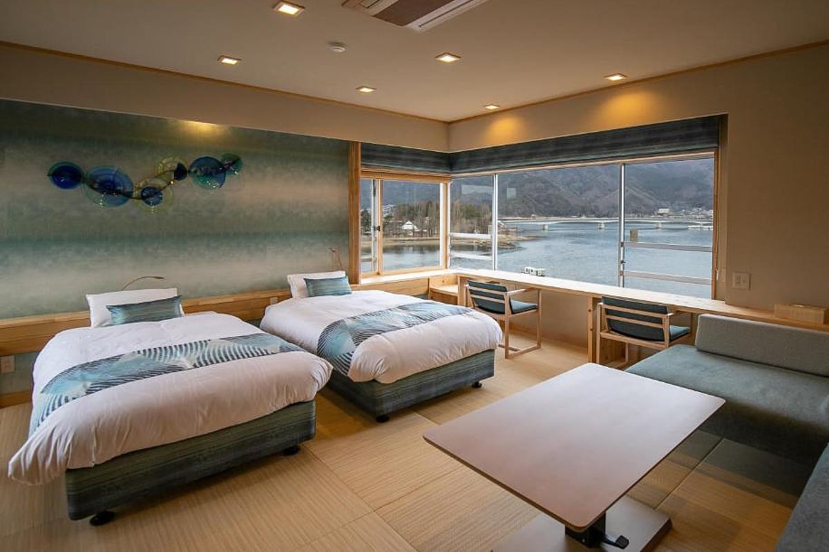 Fuji Lake Hotel at Lake Kawaguchi near Mt Fuji Japan