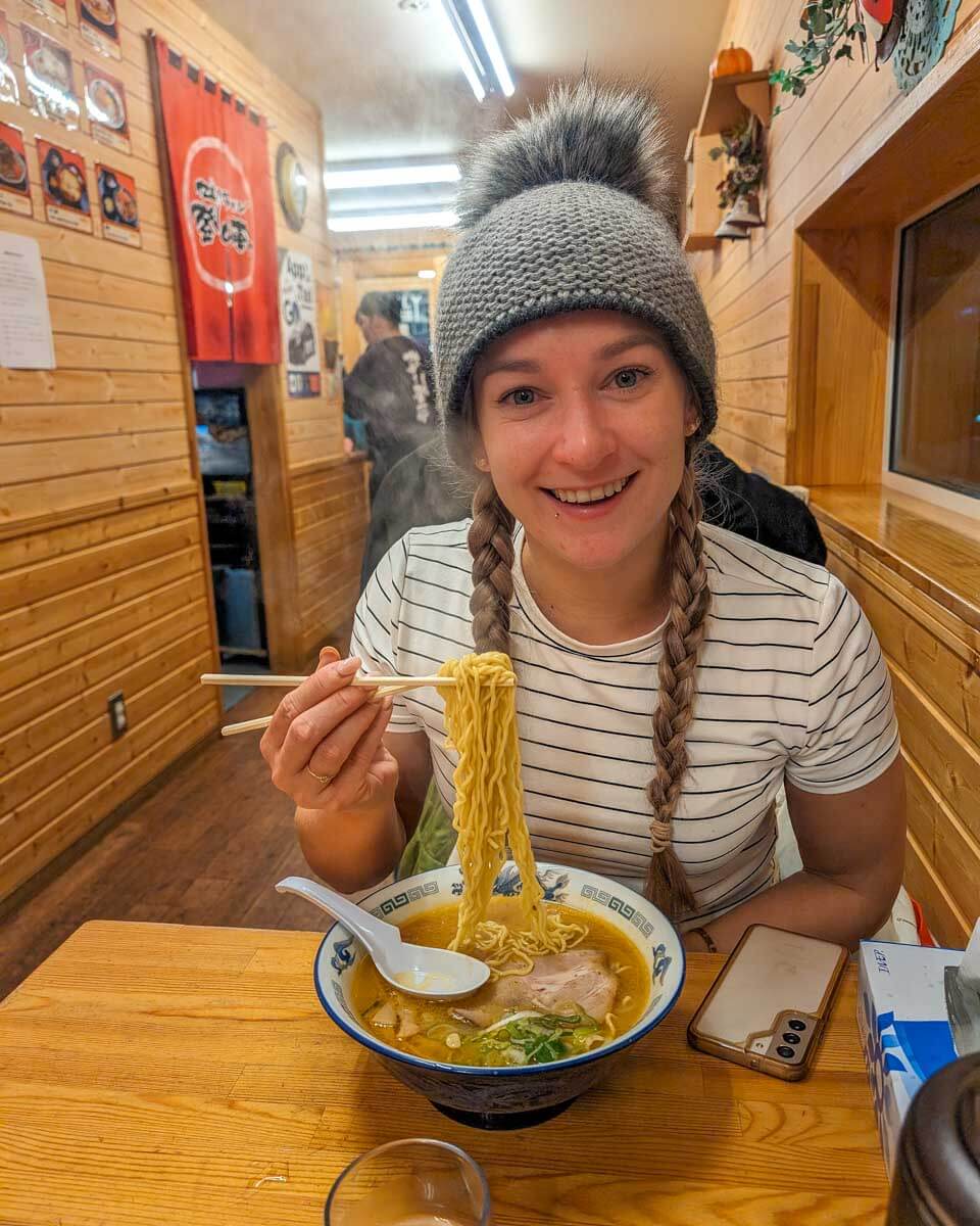 Bailey-eats-ramen-in-Yokohama Japan