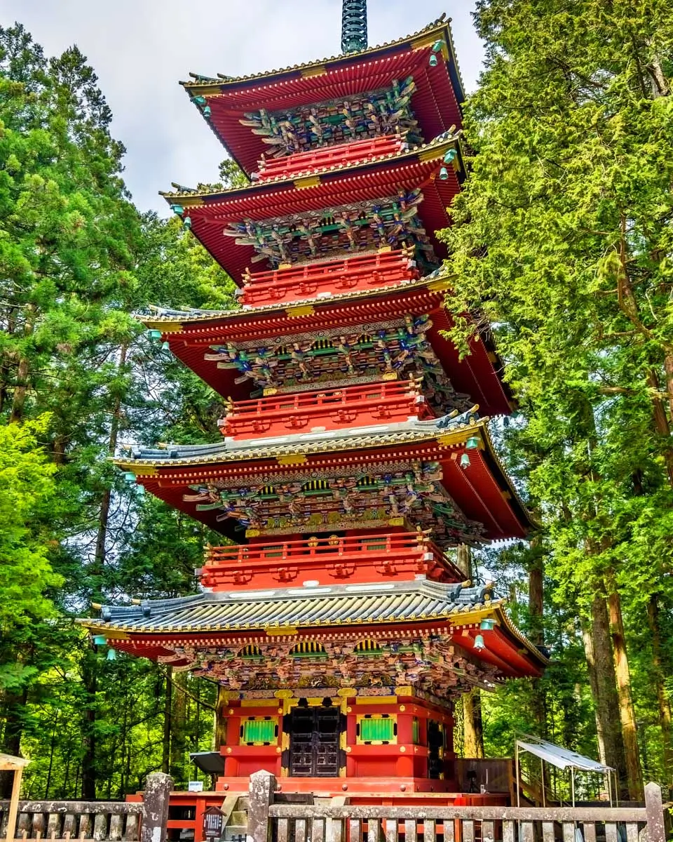 Gojunoto, the Five-Storied Pagoda, Toshogu Shrine, Nikko Japan 1