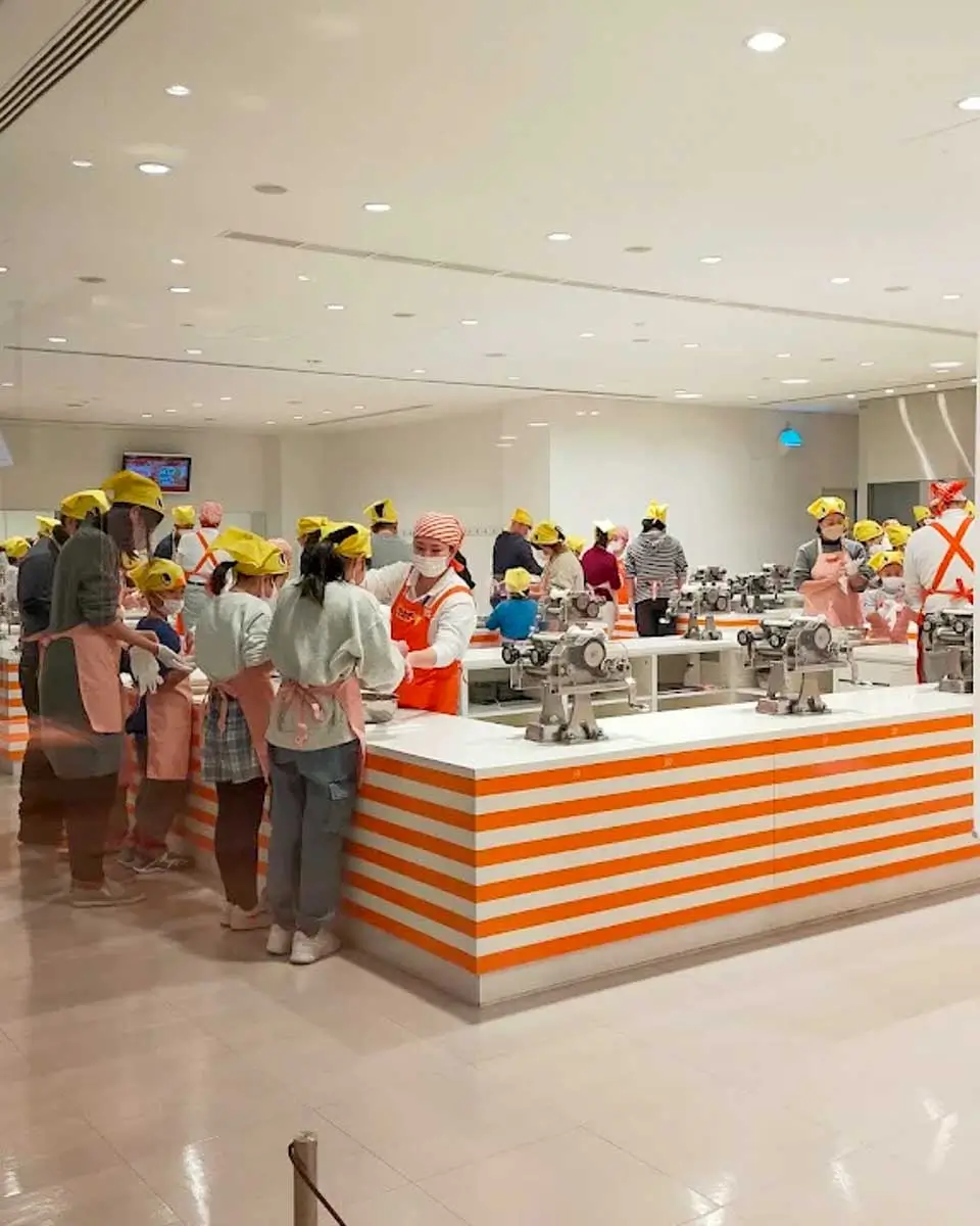 People make Cup Noodles in Yokohama, Japan