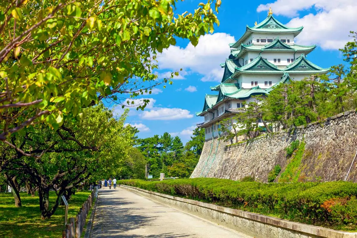 The Nagoya Castle seen on a sunny day in Nagoya Japan