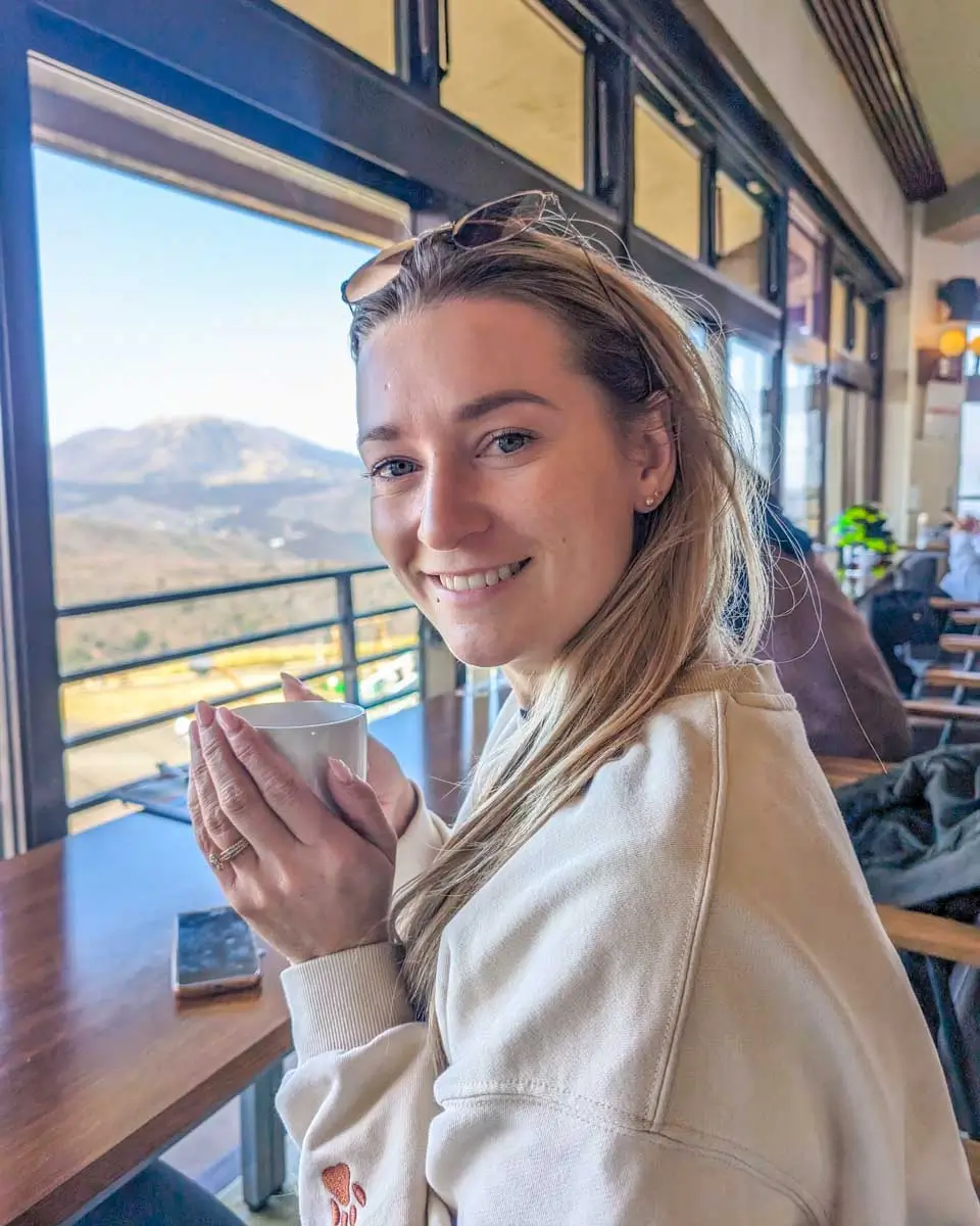 Bailey enjoys tea in Shizuoka, Japan