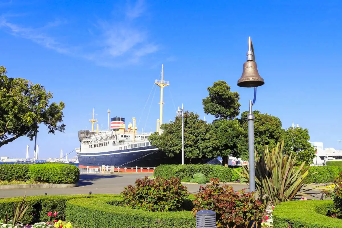 Hikawa Maru seen in Yamashita Park, Yokohama, Japan