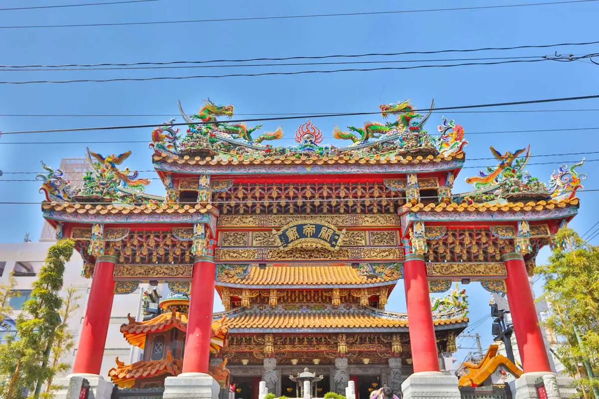 Part of Kanteibyo Temple in Yokohama, Japan