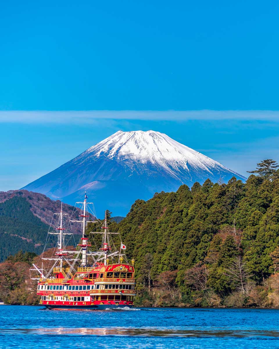 The-view-of-Mt-Fuji-from-Lake-Ashi-in-Hakone-Japan on a tour from Shizuoka
